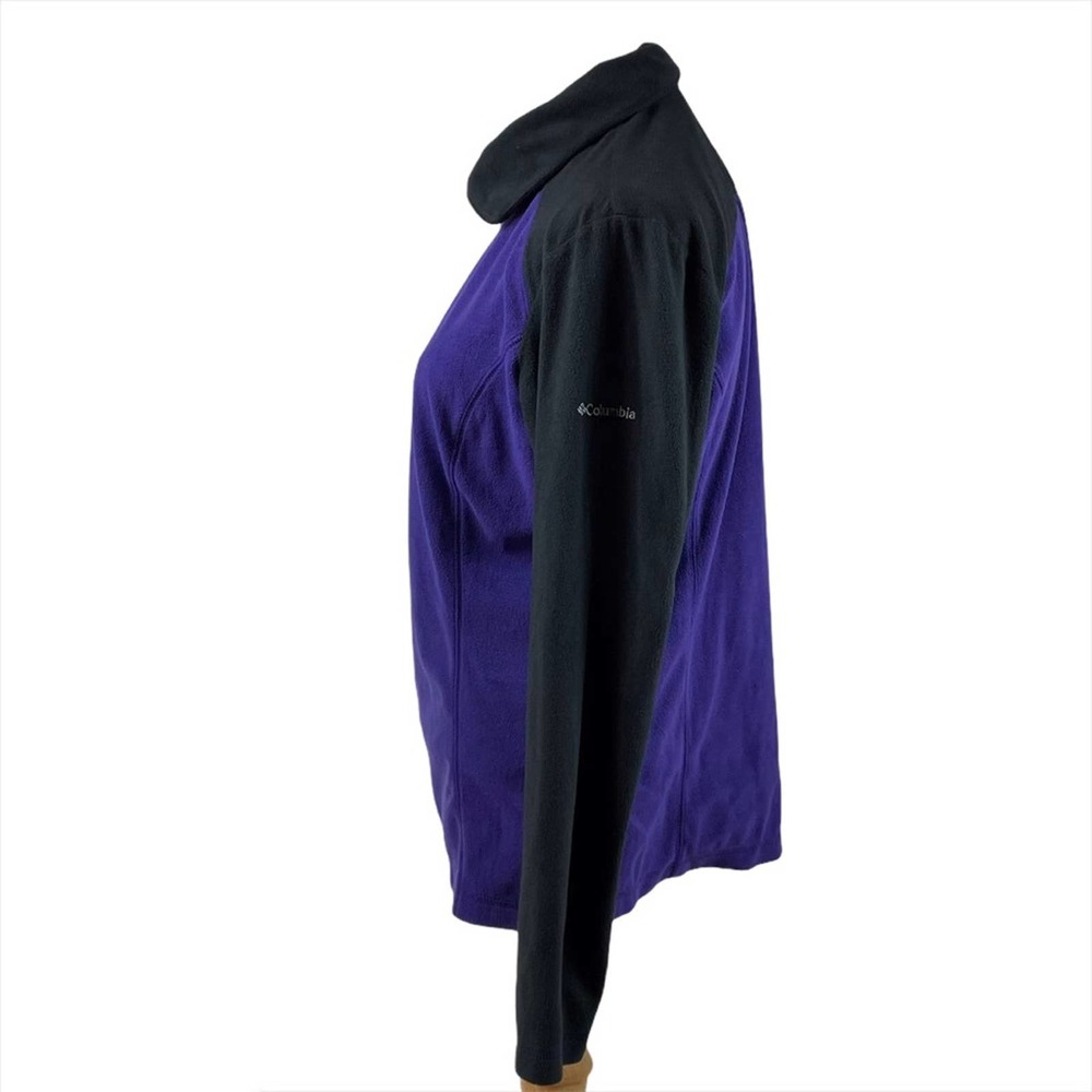 Columbia Women's Color Block Purple/Black Fleece 1/4 Zip Up Jacket Size Large - Picture 2 of 11